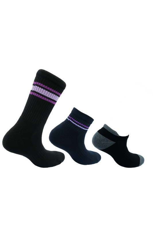 BLACK WITH PURPLE STRIPE