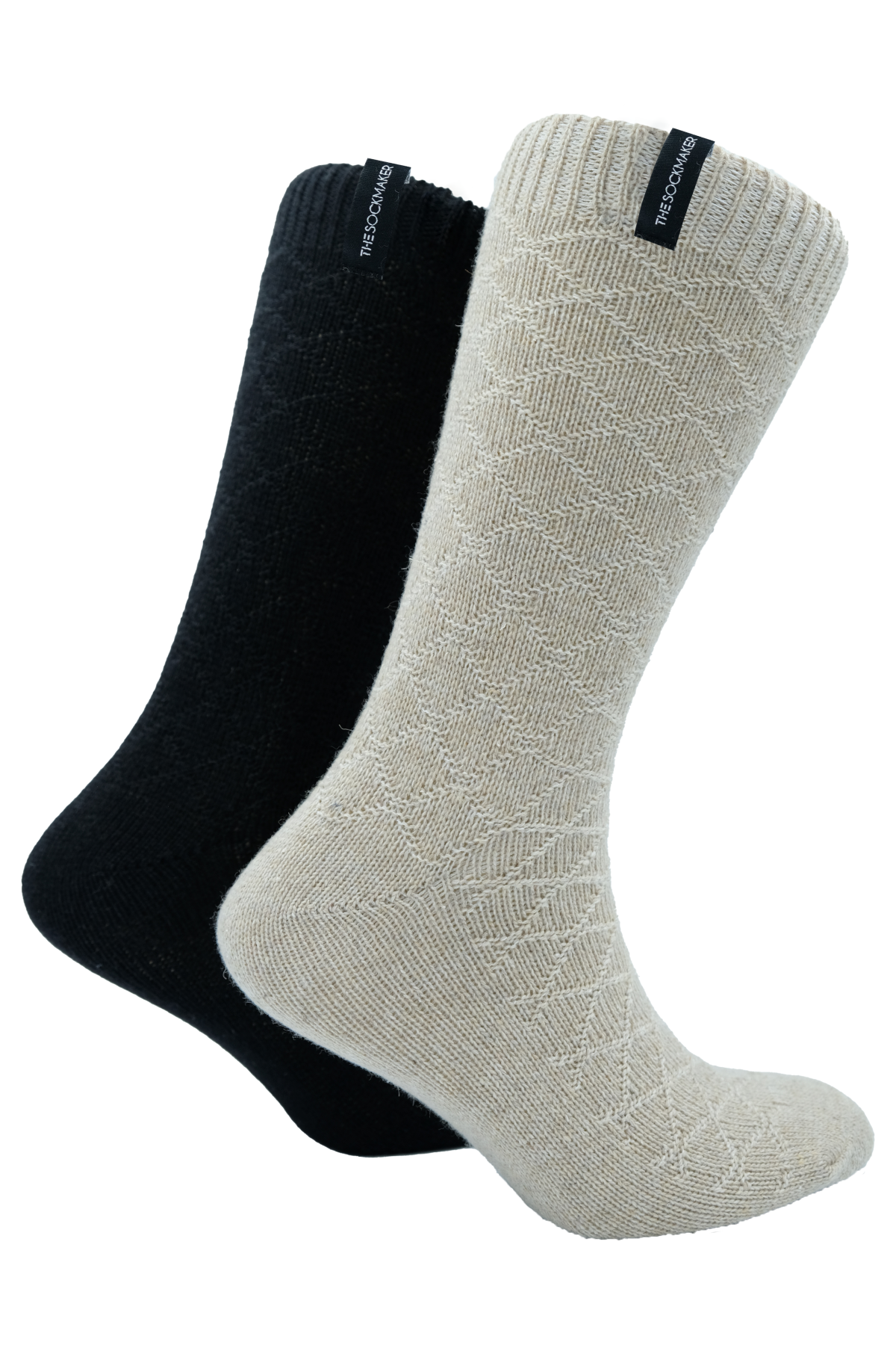 BOOT SOCKS LIGHT GREY/BLACK -RIBBED