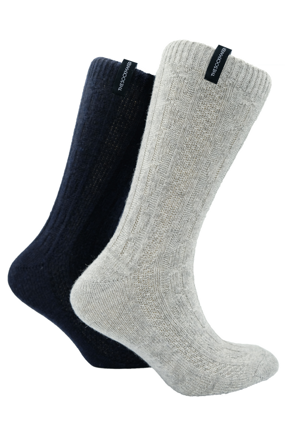 GREY/NAVY - CABLEKNIT