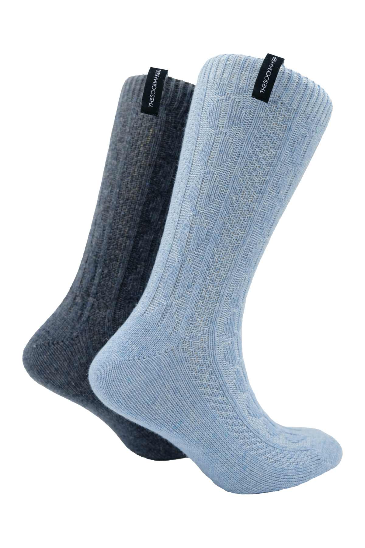 SEA BLUE/CHARCOAL - CABLEKNIT