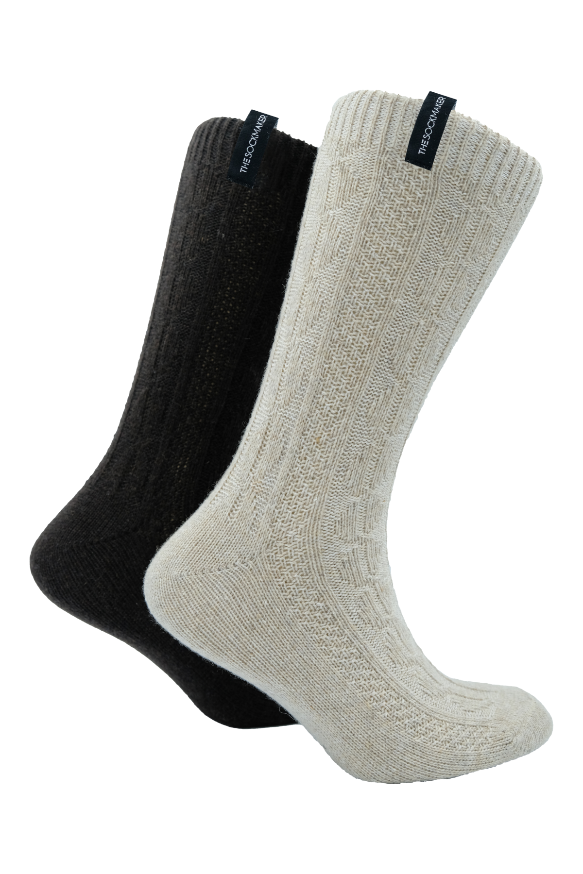 BEIGE/DARK BROWN - CABLEKNIT