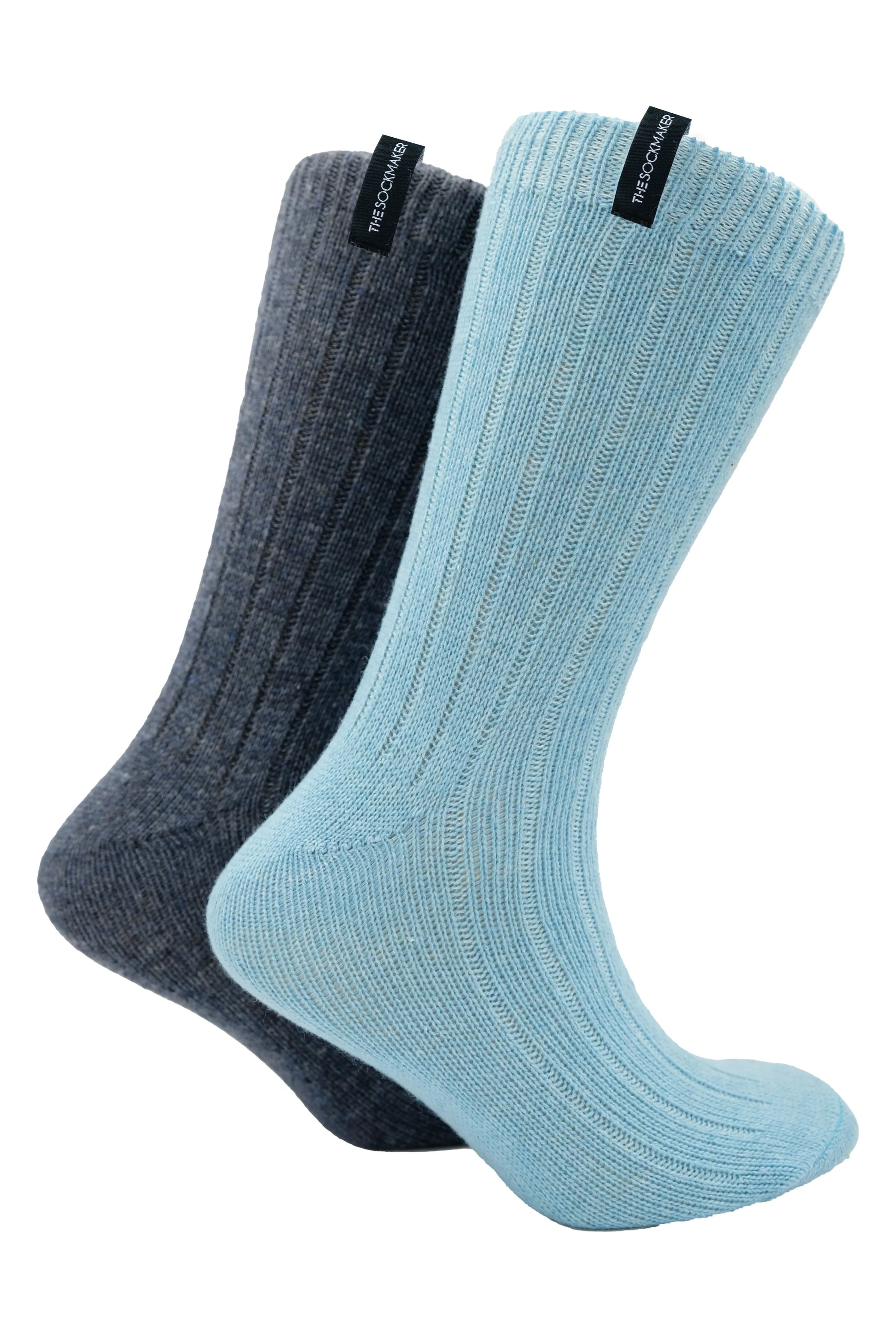 SKY BLUE/CHARCOAL - RIBBED