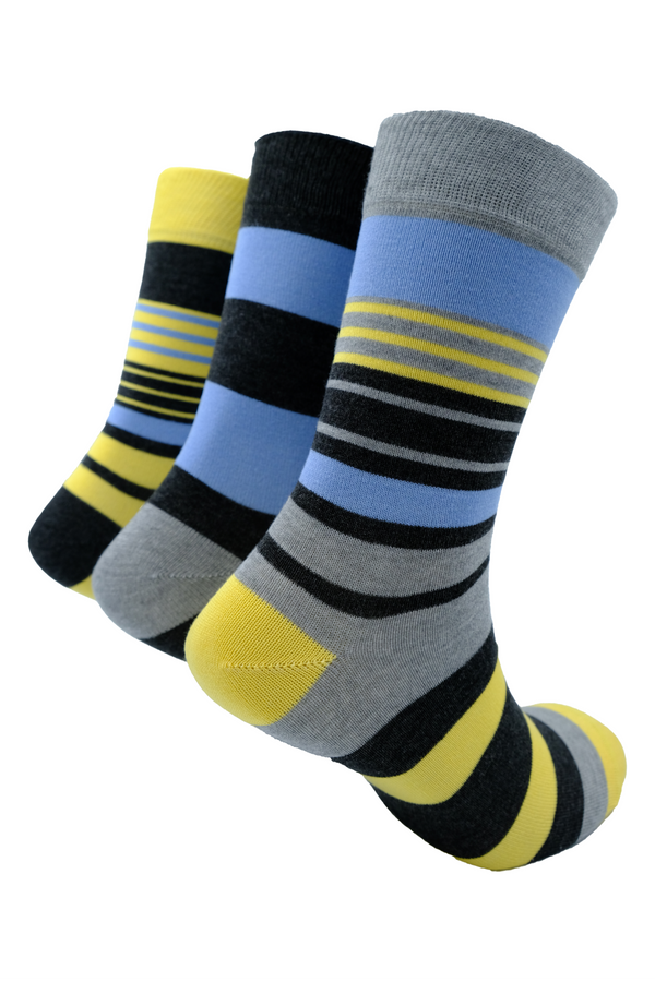 GREY WITH YELLOW STRIPES